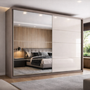 Ver imagem 1 de Guarda-roupa Casal 2 Portas Deslizantes com Espelho 100% Mdf Dream