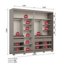 Ver imagem 5 de Guarda-Roupa Casal 2 Portas Deslizantes com Espelho 100% MDF Dream Off White/Avelã
