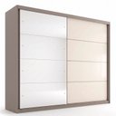 Ver imagem 2 de Guarda-Roupa Casal 2 Portas Deslizantes com Espelho 100% MDF Dream Off White/Avelã