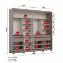 Ver imagem 5 de Guarda-Roupa Casal 2 Portas Deslizantes com Espelho 100% MDF Dream Off White/Avelã