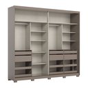Ver imagem 4 de Guarda-Roupa Casal 2 Portas Deslizantes com Espelho 100% MDF Dream Off White/Avelã