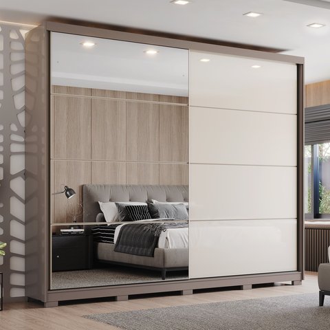 Guarda-roupa Casal 2 Portas Deslizantes com Espelho 100% Mdf Dream