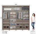 Ver imagem 3 de Guarda-roupa Casal 2 Portas Deslizantes com Espelho 100% Mdf Dream