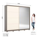Ver imagem 3 de Guarda-roupa Casal 2 Portas Deslizantes com Espelho 100% Mdf Dream