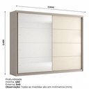 Ver imagem 3 de Guarda-Roupa Casal 2 Portas Deslizantes com Espelho 100% MDF Dream Off White/Avelã