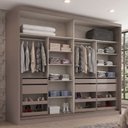 Ver imagem 4 de Guarda-Roupa Casal 2 Portas Deslizantes com Espelho 100% MDF Dream Off White/Avelã
