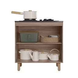Balcão para Cooktop 4 e 5 Bocas 2 Portas 80cm:chumbo - 3