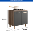 Ver imagem 5 de Balcão para Cooktop 4 e 5 Bocas 2 Portas 80cm:chumbo