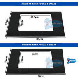 Balcão para Cooktop 4 e 5 Bocas 2 Portas 80cm:chumbo - 4