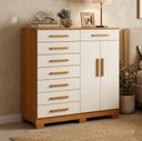 Ver imagem 5 de Cômoda Sapateira para Quarto 2 Portas 8 Gavetas Vercelli A04 Cinamomo Off White - Lyam Decor