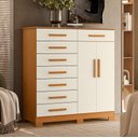 Ver imagem 6 de Cômoda Sapateira para Quarto 2 Portas 8 Gavetas Vercelli A04 Cinamomo Off White - Lyam Decor
