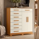 Ver imagem 6 de Cômoda Sapateira para Quarto 2 Portas 8 Gavetas Vercelli A04 Cinamomo Off White - Lyam Decor