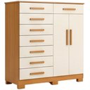 Ver imagem 1 de Cômoda Sapateira para Quarto 2 Portas 8 Gavetas Vercelli A04 Cinamomo Off White - Lyam Decor