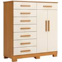 Ver imagem 1 de Cômoda Sapateira para Quarto 2 Portas 8 Gavetas Vercelli A04 Cinamomo Off White - Lyam Decor