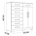 Ver imagem 4 de Cômoda Sapateira para Quarto 2 Portas 8 Gavetas Vercelli A04 Cinamomo Off White - Lyam Decor