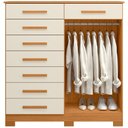 Ver mais imagens de Cômoda Sapateira para Quarto 2 Portas 8 Gavetas Vercelli A04 Cinamomo Off White - Lyam Decor