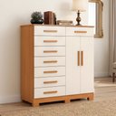 Ver imagem 3 de Cômoda Sapateira para Quarto 2 Portas 8 Gavetas Vercelli A04 Cinamomo Off White - Lyam Decor