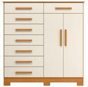 Ver mais imagens de Cômoda Sapateira para Quarto 2 Portas 8 Gavetas Vercelli A04 Cinamomo Off White - Lyam Decor