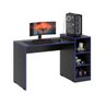 Mesa Gamer Zetra Escrivaninha com Nichos Azul e Preto - 1
