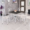 Ver imagem 1 de Conjunto Sala de Jantar com 4 Cadeiras Lívia Branco/Arabesco