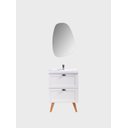 Ver imagem 4 de Gabinete para Banheiro com Cuba e Espelho Organico 60cm Retro Mdf Branco Milano - On Móveis