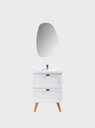 Ver imagem 4 de Gabinete para Banheiro com Cuba e Espelho Organico 60cm Retro Mdf Branco Milano - On Móveis