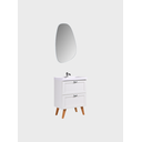 Ver imagem 5 de Gabinete para Banheiro com Cuba e Espelho Organico 60cm Retro Mdf Branco Milano - On Móveis