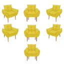 Ver imagem 1 de Kit 07 Poltronas Decorativas Opala Retro Consultório Cor:Amarelo