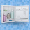 Ver mais imagens de Armário Banheiro Espelheira Sobrepor  Cinza | Com Perfil de Alumínio | 36x10x45cm | 01 Porta | Astra