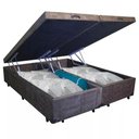Ver imagem 3 de Cama Box Baú Casal Bipartido Suede Mega Cama Marrom 138x188x45cm