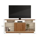 Ver imagem 4 de Rack Bancada Salvador 160cm Pérola Metalizado/amêndoa para Tv até 65” - Mobler