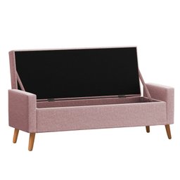 Recamier Bau Londres 1,20m Suede Rosa Bebe - Clique Decor Clique Decorações - 3