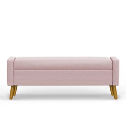 Recamier Bau Londres 1,20m Suede Rosa Bebe - Clique Decor Clique Decorações - 1