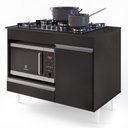 Ver mais imagens de Balcão Multiuso para Cooktop 4 Bocas Georgia Preto - Lumil Móveis