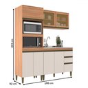 Ver imagem 4 de Cozinha Compacta Cecilia 7 Portas 3 Gavetas com Vidro Freijó/off White - Jcarvalho