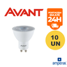 Kit 10 Lâmpadas Led Avant Dicróica Mr16 4,8w Gu10 Bivolt 3000k - Branco Quente - 2