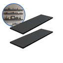 Ver imagem 2 de Kit 2 Prateleira Preta 60X20 + Suporte Flutuante Mdf Organizadora Decoração Cozinha Banheiro Sala