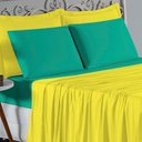 Ver imagem 3 de Jogo Cama Queen Nobre 4 Peças Lençol Elástico 30cm Altura 100% Algodão Amarelo Ja