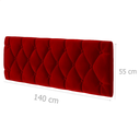 Ver imagem 4 de Cabeceira de Cama Queen Estofada Capitone Pari 1,60 X 55 Vermelho Suede