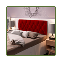 Ver imagem 1 de Cabeceira de Cama Queen Estofada Capitone Pari 1,60 X 55 Vermelho Suede