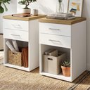 Ver imagem 2 de Kit 2 Gaveteiros Escritorio 2 Gavetas 40x75 cm Olmo Branco Artany