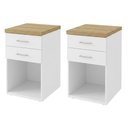Ver imagem 1 de Kit 2 Gaveteiros Escritorio 2 Gavetas 40x75 cm Olmo Branco Artany