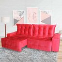 Ver imagem 1 de Sofá Euro Retrátil Reclinável 200cm Veludo Vermelho