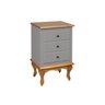Mesa de Cabeceira Luis Xv 3 Gavetas - Cinza - 3