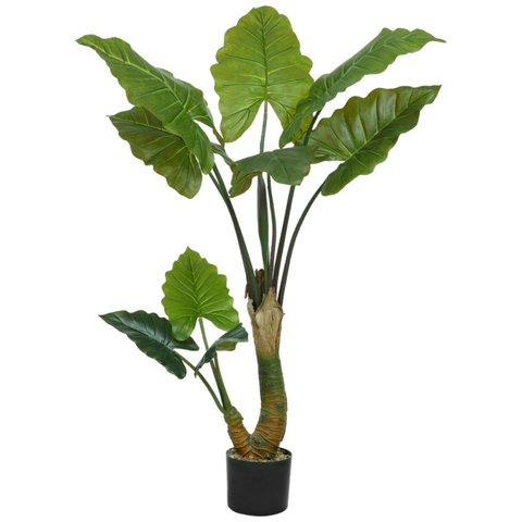 Planta Arvore Artificial Alocasia Real Toque C/pote X10 Verde 1,3m