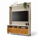 Ver imagem 2 de Estante Home para Tvs 50" Estilos Off e Naturalle Ripado Carmolar