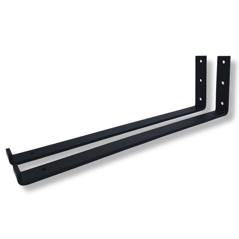 2 Suportes Mão Francesa Formato L 40cm Fixo de Parede para Prateleira Suspensa Aço Preto