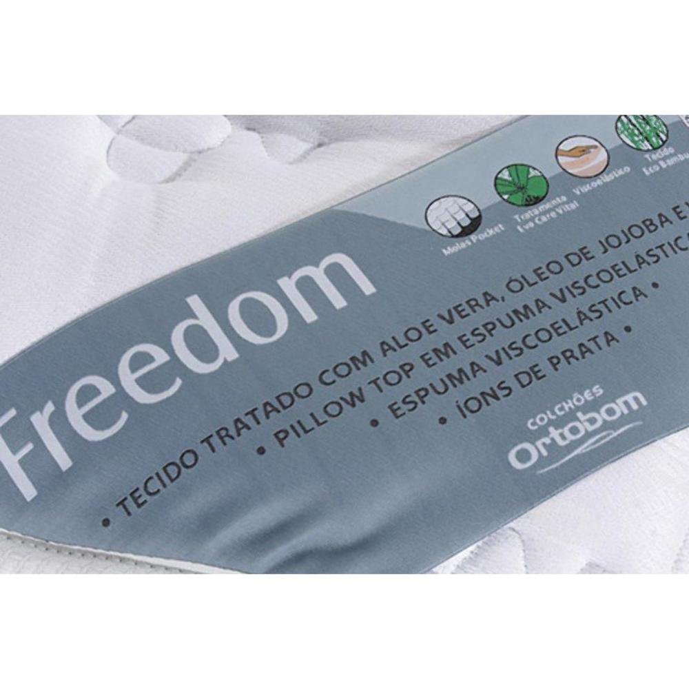 Cama Box Baú King: Colchão Molas SuperPocket Ensacadas Ortobom Freedom Visco + Base CRC Suede - 4