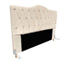 Ver imagem 2 de Cabeceira King Size Cama Box de Casal Quarto Estofada Barcelona 198cm:corino Bege Claro