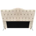 Ver imagem 1 de Cabeceira King Size Cama Box de Casal Quarto Estofada Barcelona 198cm:corino Bege Claro